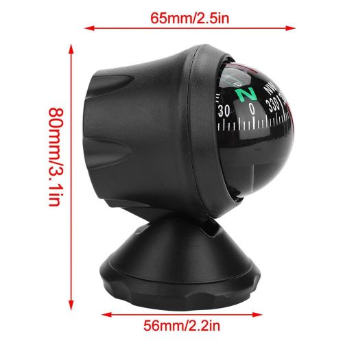 Black electronic adjustable ball night vision compass for boat vehicle