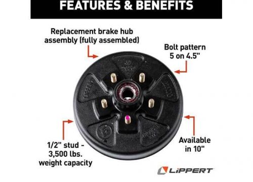 Lippert components 814200 - 5 on 4.5&#034; bolt pattern brake hub assembly for 3500