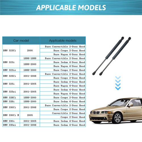 2x bonnet hood lift supports shocks for bmw e46 323ci 323i 325i 328i 330ci 330xi