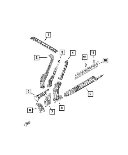 Genuine mopar upper strut reinforcement left 68314534aa