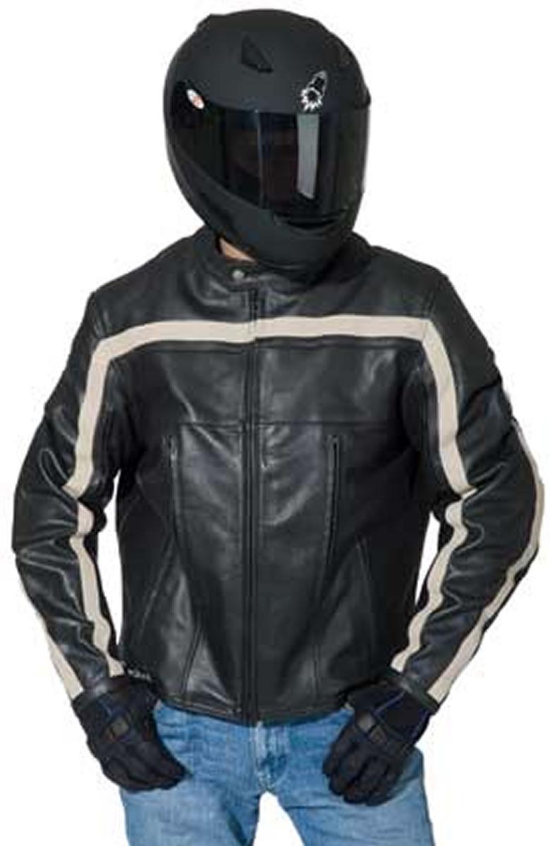 Joe rocket old school retro leather motorcycle jacket - black/ivory