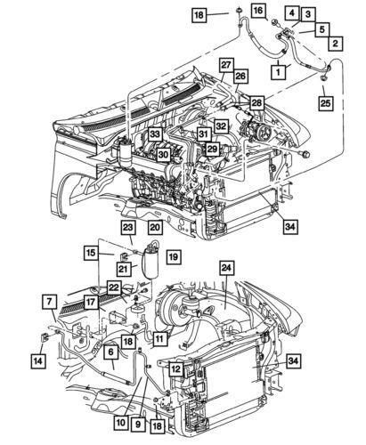 Genuine mopar a/c suction &amp; discharge line 55056088ad