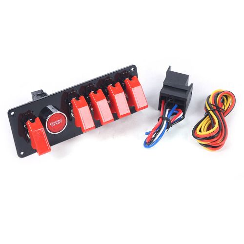 6 gang  ignition switch panel red toggle engine start push button racing car