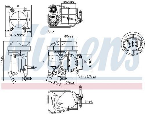 Throttle body ** first fit ** nissens 955002-