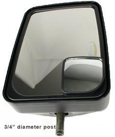 Replacement mirror head left or right side black old style model 2015