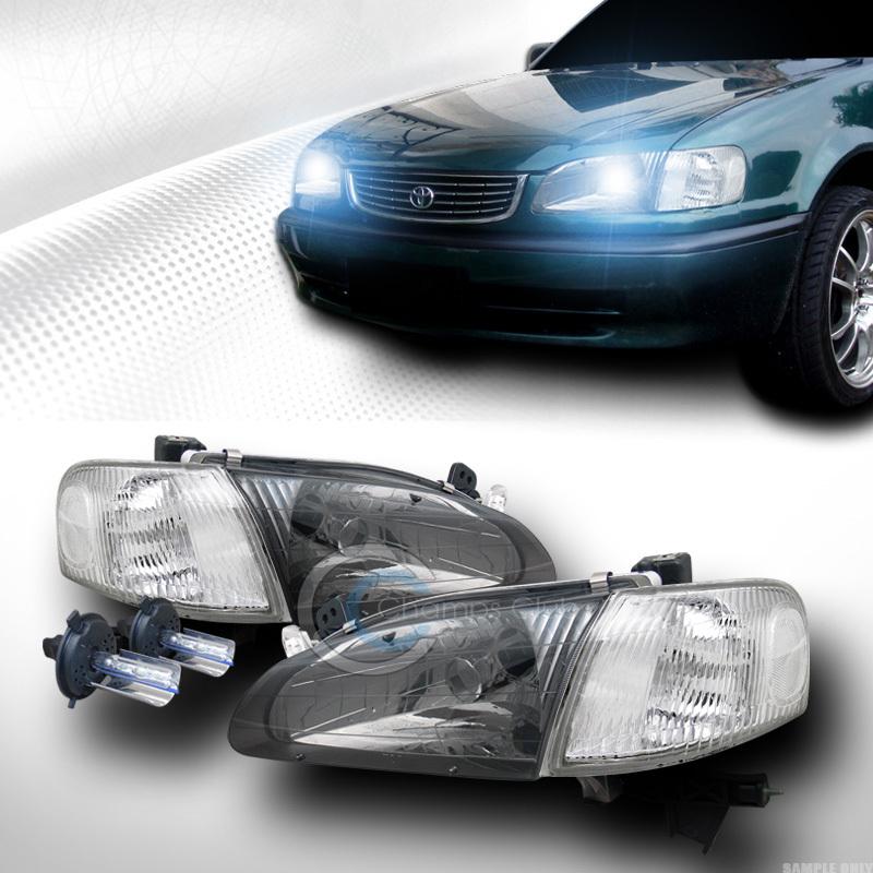 8000k hid xenon smoke head lights+depo clear signal corner lamps 98-00 corolla