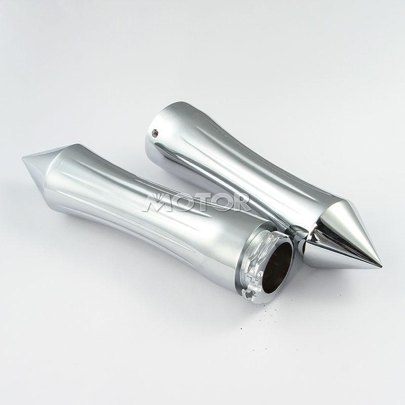 Chrome billet tribal spike 1" hand grips for honda cbr shadow vt vtx gl cruisers