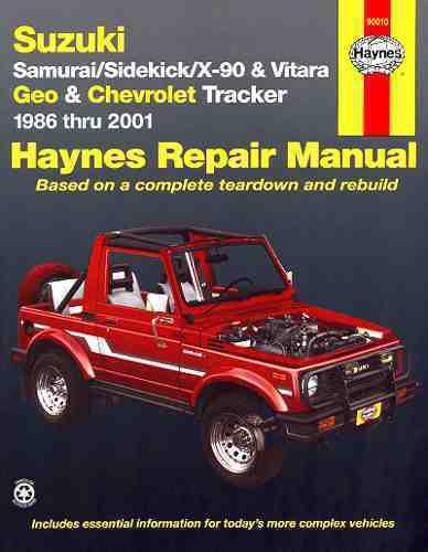 Suzuki geo tracker_samurai_sidekick_sport_x-90_repair shop_manual_1986-2001