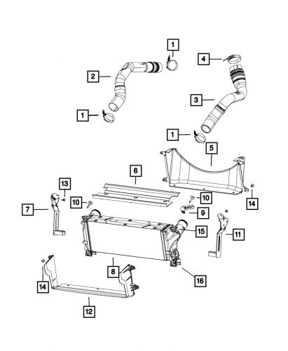 Genuine mopar charge air cooler duct 52014734ac