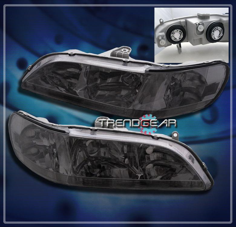 98-02 honda accord 2/4dr crystal headlights lamps jdm smoke 99 00 01 dx ex lx se