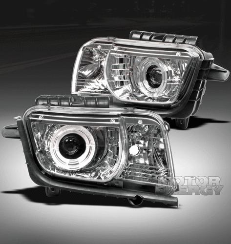 2010-2013 chevy camaro double halo chrome projector headlight lamp new 2011 2012