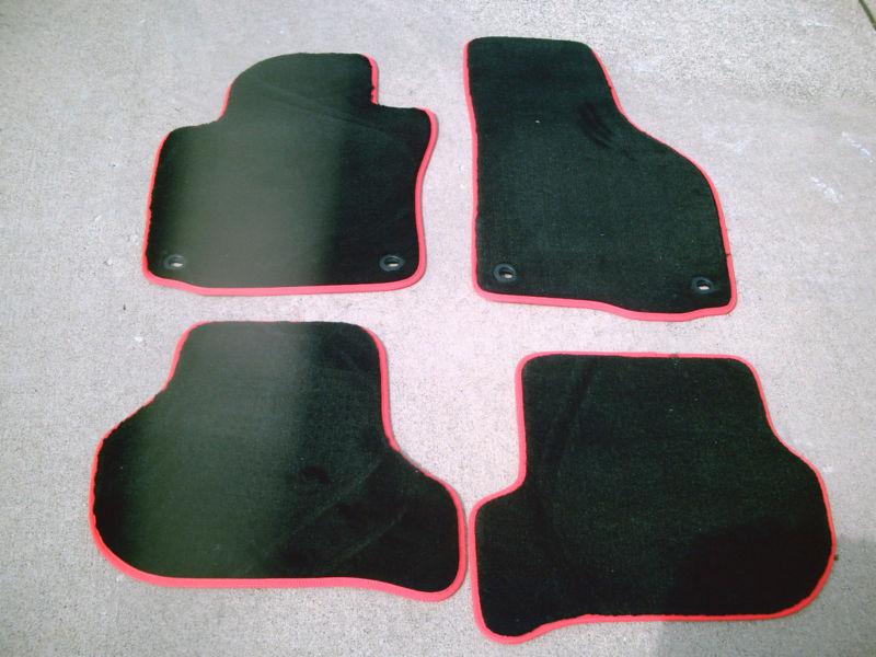 European car style floor mats - black with red piping - nip - set of 4