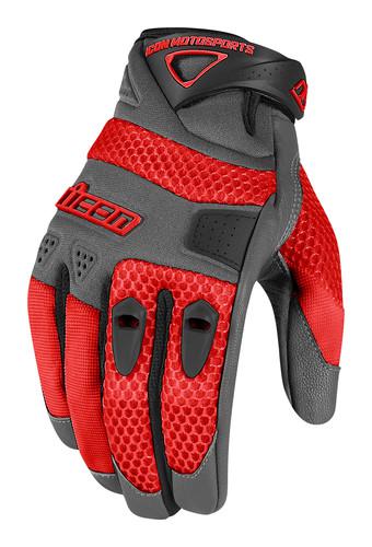 New icon anthem adult mesh gloves, red, large/lg