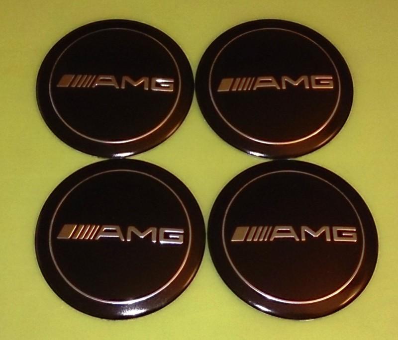 Black colour wheel center cap stickers (benz/amg) 55mm - 4pcs