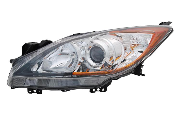 Left driver side replacement headlight halogen 10-11 mazda 3 - bbm4510l0f