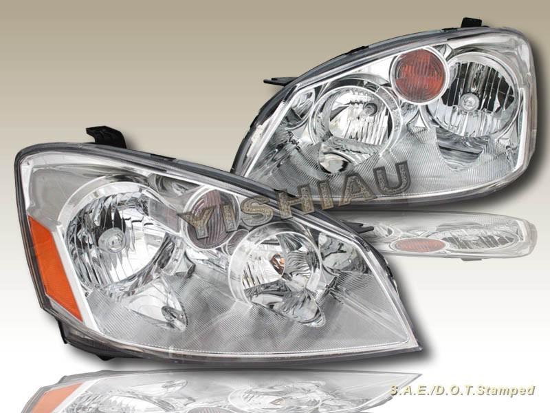 05-06 nissan altima chrome headlights lamps se-r/sl/se 05 06 lh/rh assembly