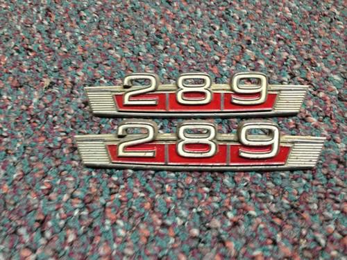 Pair of ford fender emblems 289 from the 1960s