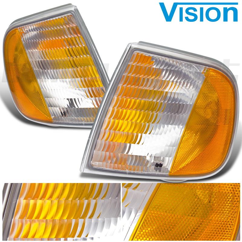 New pair corner lamp signal light amber reflector 97-02 f150 xl expedition lh+rh