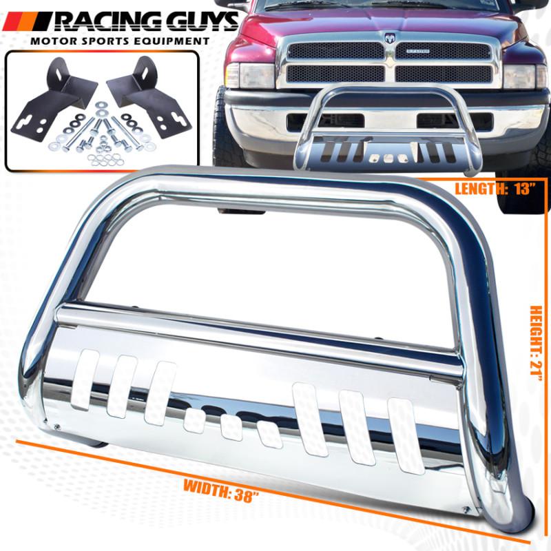 1994-2001 dodge ram 1500 pu chrome front upper bull bar grille non sport model