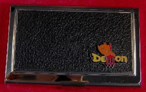 Demon - stainless steel & leather business card case