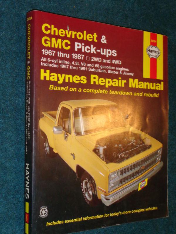 1967-1987 chevrolet / gmc truck shop manual / service book / 86 85 84 83 79 78++