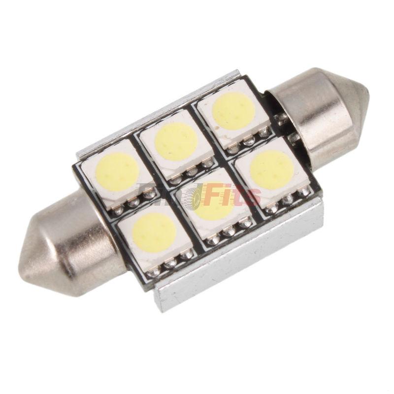 41mm 6-smd 5050 led white lights 6000k festoon dome bulbs 578 211-2 212-2