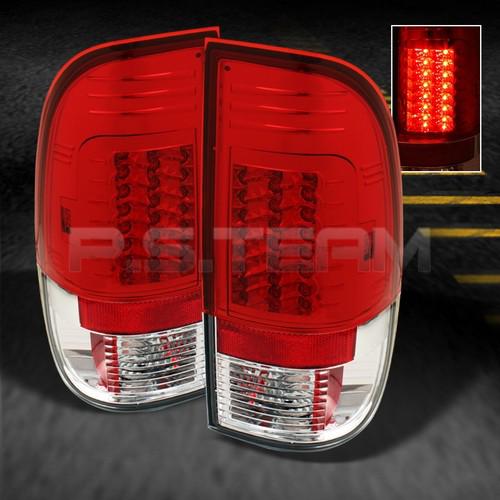 08-10 ford superduty series pickup truck red clear g2 led tail brake lights lamp