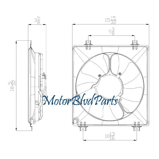 08-12 accord v6/accord crosstour tyc replacement condenser cooling fan 611340