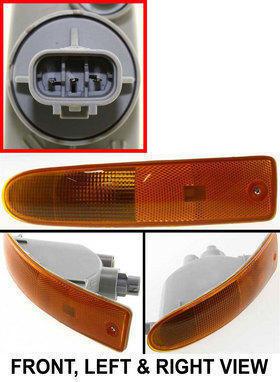 Amber lens new park light with bulbs left hand lh driver side auto car mr496325