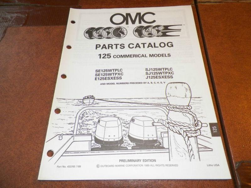 1990 omc johnson & evinrude 125 hp commercial outboard boat motor parts catalog