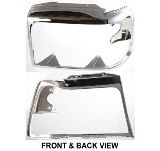 Chrome headlight trim bezel lh left driver side ford bronco truck f150 f250 f350