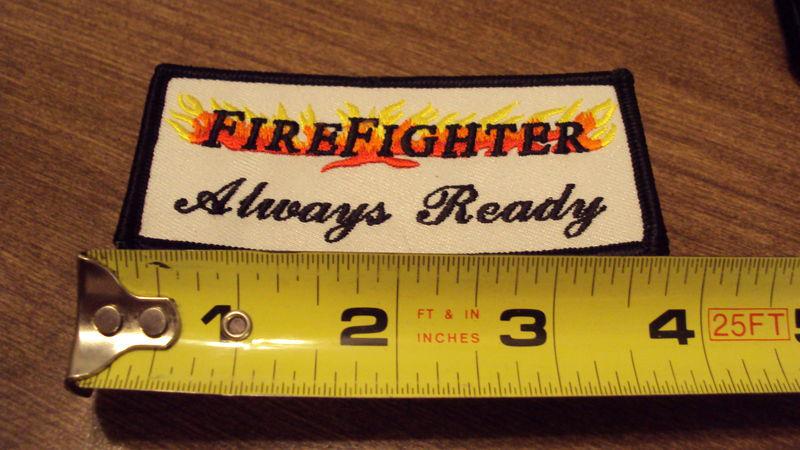 Firefighter always ready biker patch iron-on motorcycle vet rocker