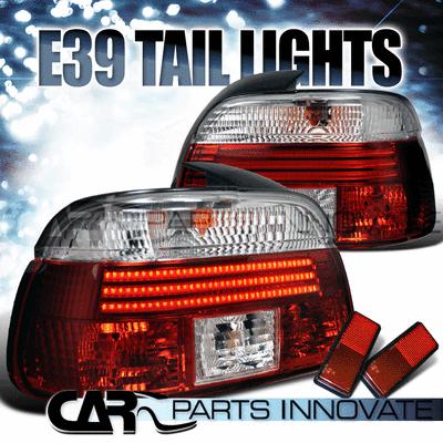 Bmw 97-00 e39 528i 540i m5 5-series led tail lights rear brake lamp red clear