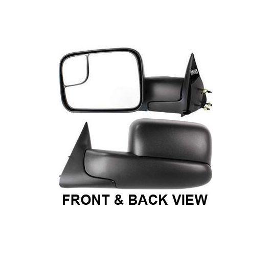 94-02 dodge pickup truck ram manual towing tow side door mirrors left lh driver