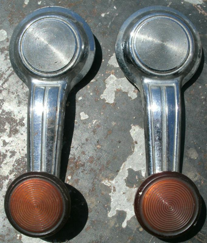 1969 69 chevy camaro chevrolet chrome window cranks handles pair lh rh oem  