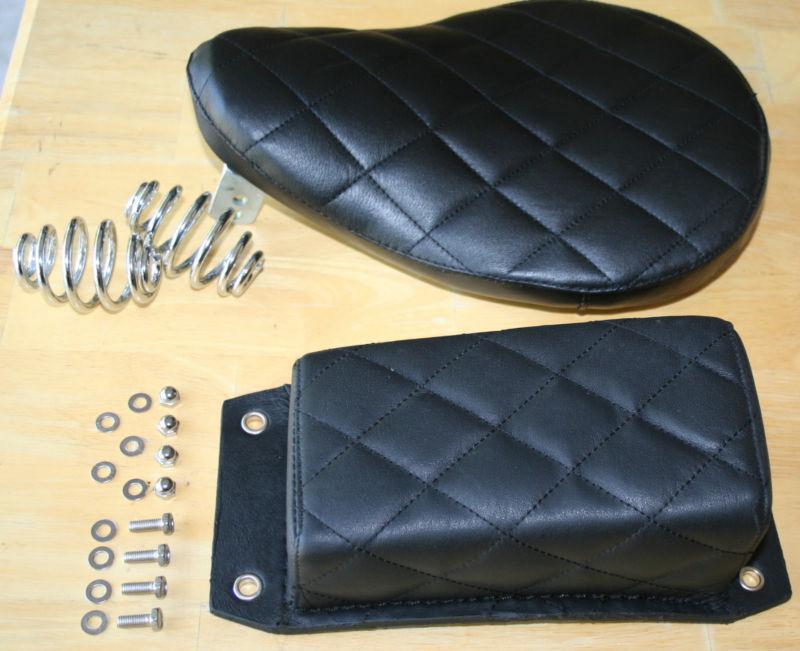 Complete seat and pillion pad diamond bates style custom deluxe brand new (49)