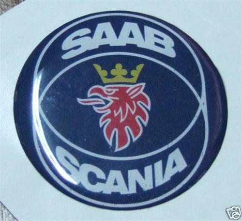 3d domed 1,9" saab hood badge emblem decal 900 9-3 93