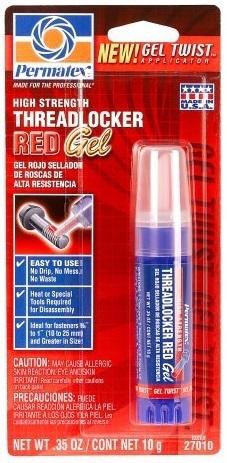 Permatex high strength threadlocker red gel 27010 0.35 oz brand new free ship