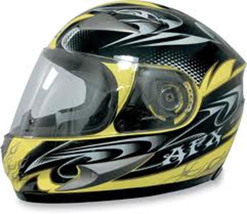 New afx fx-90 motorcycle helmet, yellow dare, med/md