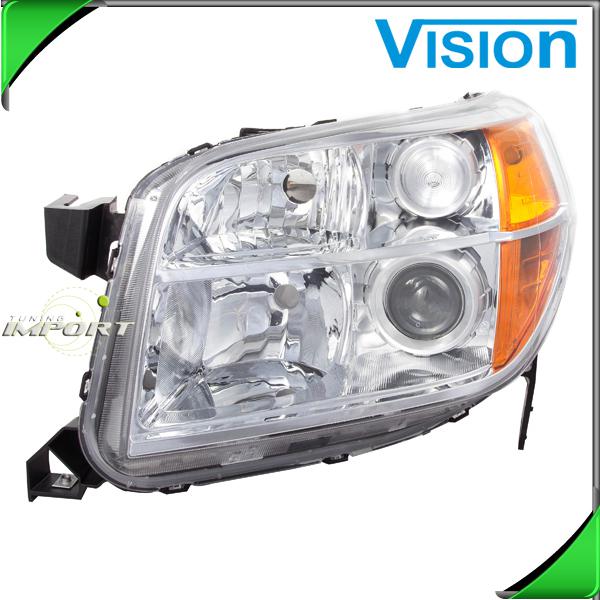 2006-2008 honda pilot left head lamp clear len chrome housing wo bulb socket lh