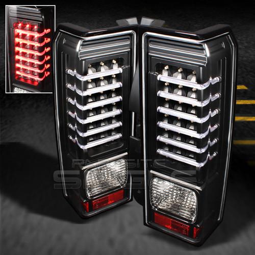 05-09 hummer h3 black full led tail lights +led light tube lamps pair left+right