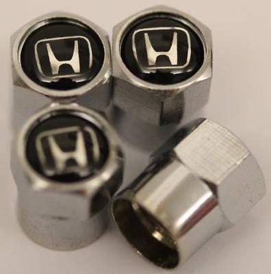 Honda black tire valve caps pilot insight accord civic crv s2000 free shipping