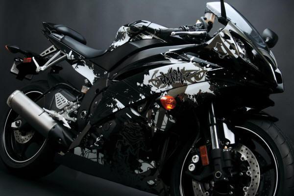 2009-2010 yamaha yzf r1 black & white graphics kit