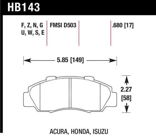 Hawk performance hb143n.680 disc brake pad