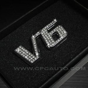 Car  badge emblem sticker crystal diamond v6 for toyota highlander