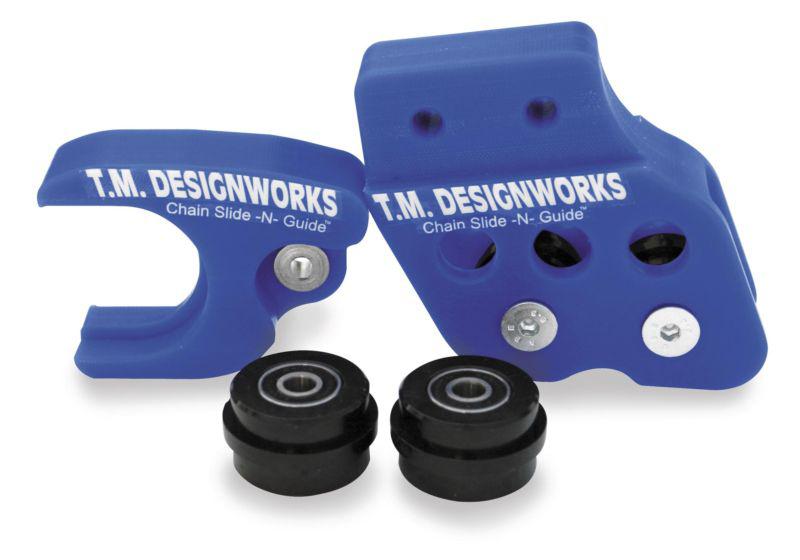 T.m. designworks factory edition rear chain guide - blue  rcg-yz2-bu