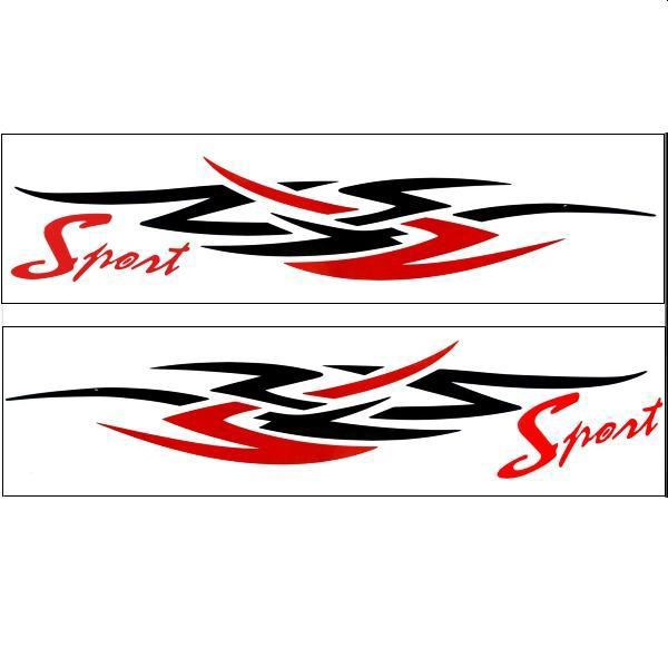 Car two side  body decoration decal sticker sport black red word x 2 pieces no10