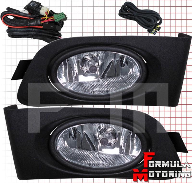 Honda civic em2 01-03 clear lens front bumper fog lights lamps+wring kit+switch