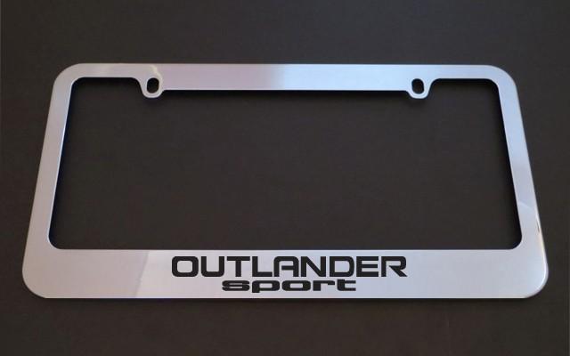 1 new mitsubishi outlander sport chrome metal license plate frames + screw cover