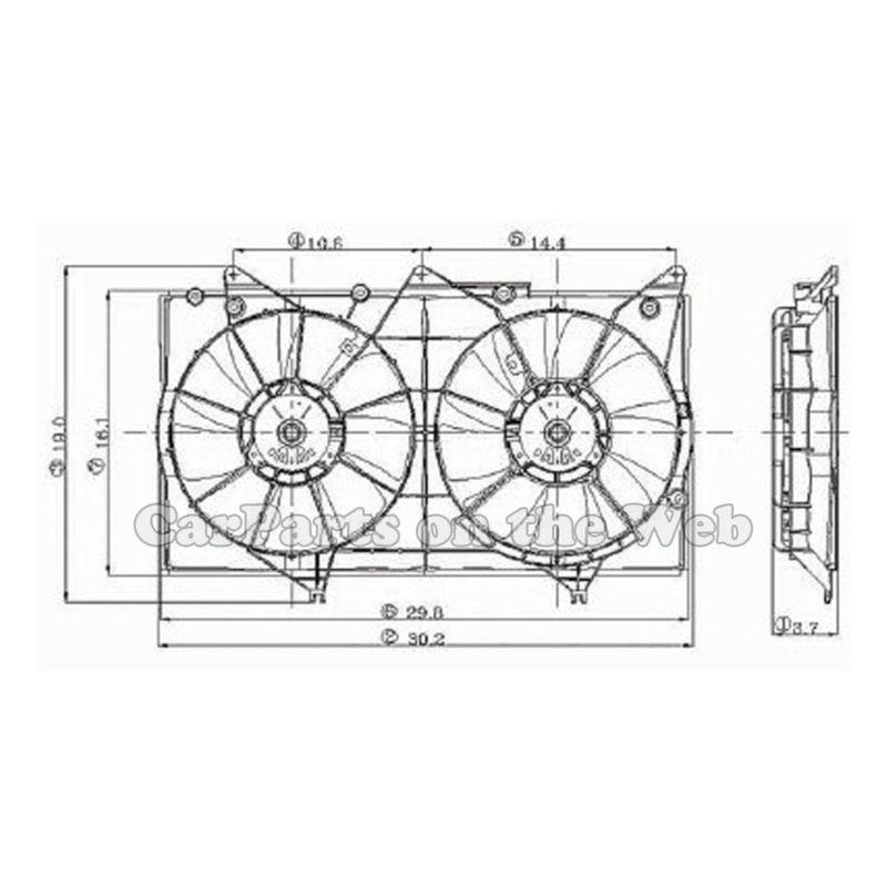 New 02-08 lexus es300 04-08 toyota solara dual radiator cooling fan assembly